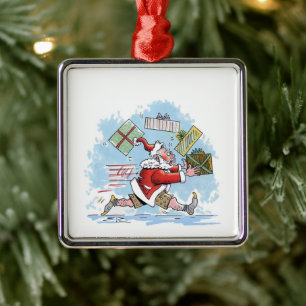 Santa Unprepared Premium-Ornament quadratisch Ornament Aus Metall