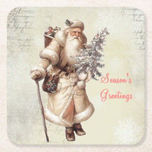 Santa-Untersetzer Rechteckiger Pappuntersetzer
