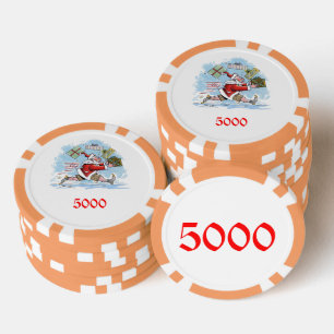 Santa Unvorbereitet 5000 gestreifter Poker Chip