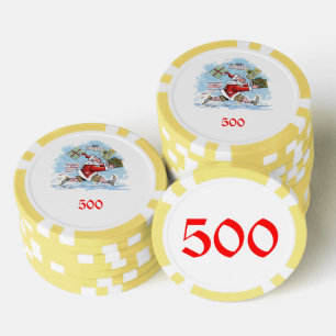Santa Unvorbereitet 500 gestreifter Poker Chip