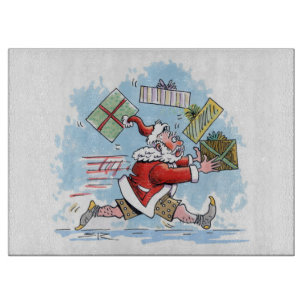 Santa Unvorbereitet Glas Schneidbrett Schneidebrett