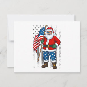 Santa USA Amerikanische Flagge Weihnachten im Juli Dankeskarte