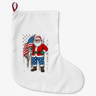 Santa USA Amerikanische Flagge Weihnachten im Juli Großer Weihnachtsstrumpf