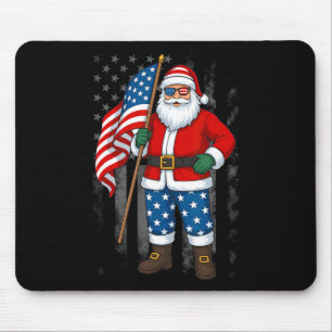 Santa Usa Amerikanische Flagge Weihnachten Im Juli Mousepad