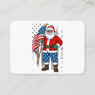 Santa USA Amerikanische Flagge Weihnachten im Juli Visitenkarte