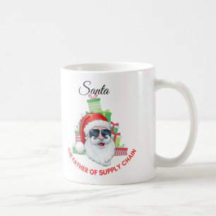 Santa, Vater und Gründer der Lieferkette Kaffeetasse