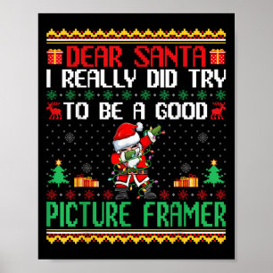 Santa versucht ein guter Bilderrahmer zu sein - Lu Poster