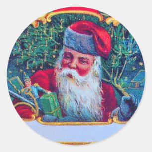 SANTA VINTAG RUNDER AUFKLEBER