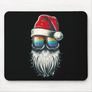 Santa Vintage Brille Regenbogen Weihnachten Santa Mousepad