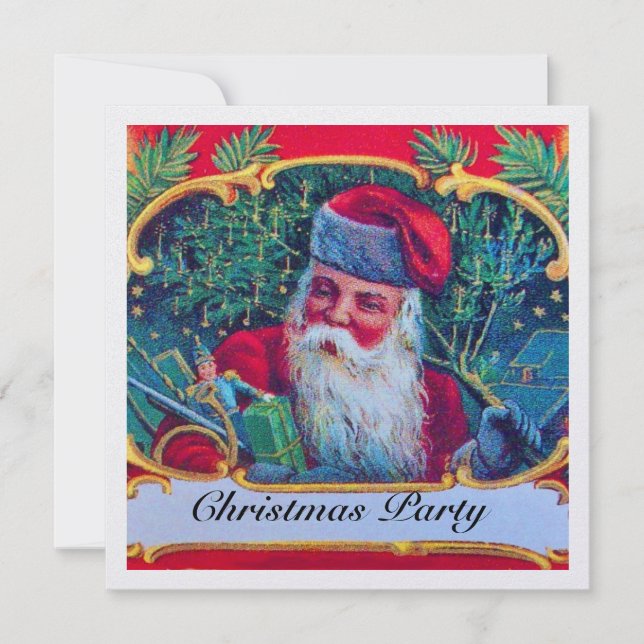SANTA VINTAGE CHRISTMAS PARTY Eis Einladung (Vorderseite)