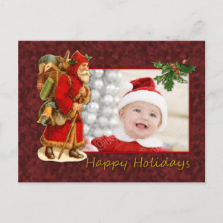 Santa Vintage Gestaltung Feiertagspostkarte