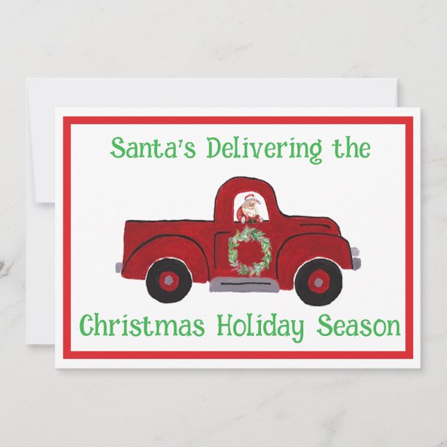 Santa Vintage Handbemalter LKW Weihnachten FOTO (Vorderseite)