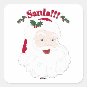 Santa! Vintager WeihnachtsWeihnachtsWeihnachtsWeih Quadratischer Aufkleber