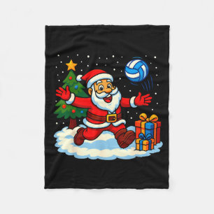 Santa Volleyball spielend Srt Weihnachtsbaum Xmas Fleecedecke