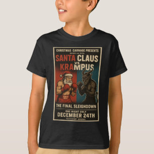 Santa vs Krampus Kampf Nacht Weihnachts-Shirt – Da T-Shirt