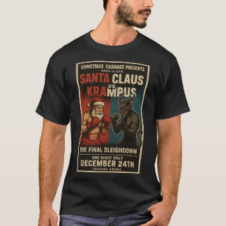 Santa vs Krampus Kampf Nacht Weihnachts-Shirt – Da T-Shirt