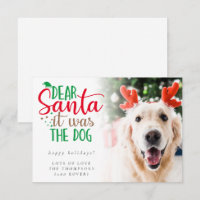 Santa war es das Hund-Foto humorvolle Ferienkarte