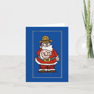 Santa Wear Canadian Mountie Hat Weihnachtskarte Karte