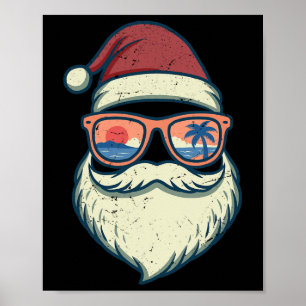 Santa Weihnachten im Juli Sommer Hawaiianisches We Poster