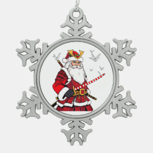 Santa Weihnachten Santa Claus japanische Kunst Sam Schneeflocken Zinn-Ornament