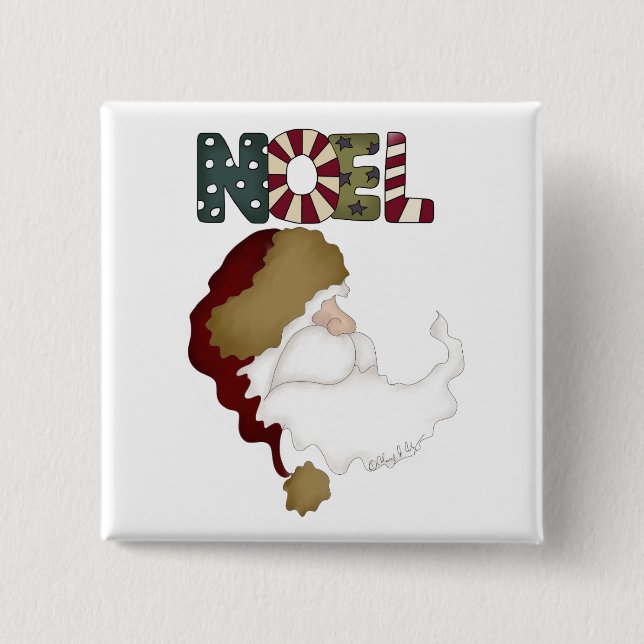 Santa Weihnachten T - Shirt und Geschenke Button (Vorderseite)