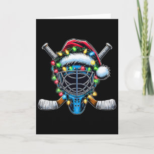 Santa Weihnachts Hockey Spieler Karte