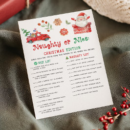 Santa Weihnachts-Liste: Böse oder Brave Spiel Feiertagskarte