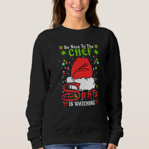 Santa Weihnachts-Pyjama Sei nett zum Chef Weihnach Sweatshirt
