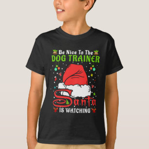 Santa Weihnachts-Pyjama Sei nett zum Hundetrainer  T-Shirt