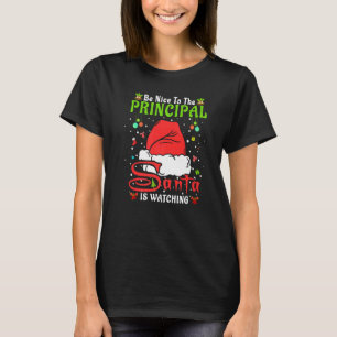 Santa Weihnachts-Pyjama Sei nett zum Schulleiter C T-Shirt