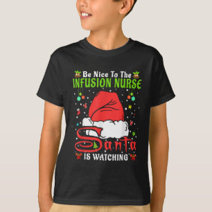 Santa Weihnachts-Pyjamas Sei nett zur Infusionskra T-Shirt