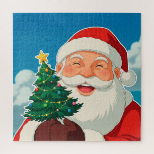Santa Weihnachtsbaum Szene für gemütliche Weihnach