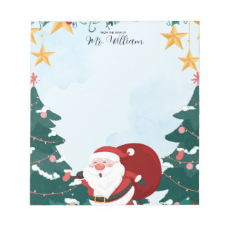 Santa-Weihnachtslehrer-Notizblock Notizblock