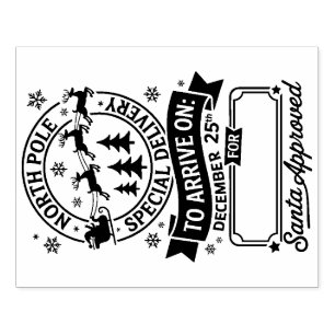 Santa-Weihnachtslieferdienst  Gummistempel