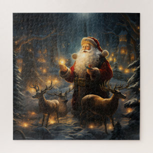 Santa Weihnachtsnacht Schnee Wald