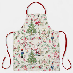 Santa Weihnachtszauber Wasserfarbe Retro Nussknack Schürze