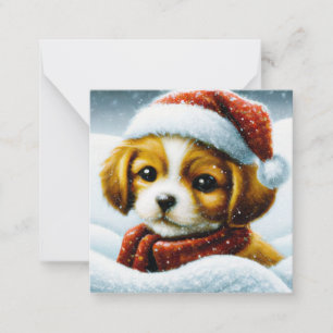 Santa Welpen Budget Mini Weihnachten Mitteilungskarte