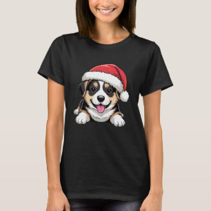 Santa Welsh Corgi Weihnachtsbeleuchtung Deko Weihn T-Shirt