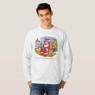 Santa Wet Männer weiße lange Ärmel T - Shirt