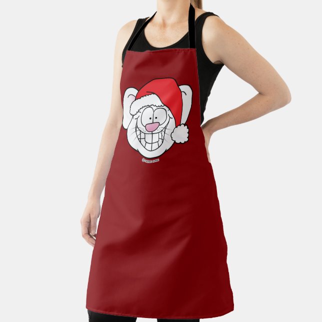 Santa White Christmas Mouse Screwball Graphics Schürze (InSitu)