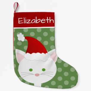 Santa White Kitty Kleiner Weihnachtsstrumpf