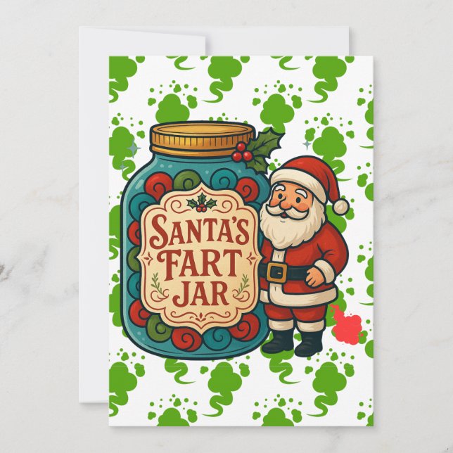 Santa-Windglas Lustiges Weihnachten (Vorderseite)