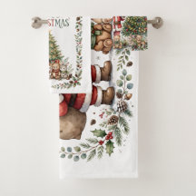 Santa with Gifts Chrismas, Watercolor