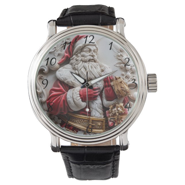 Santa with gifts for a joyous Christmas Armbanduhr (Vorderseite)