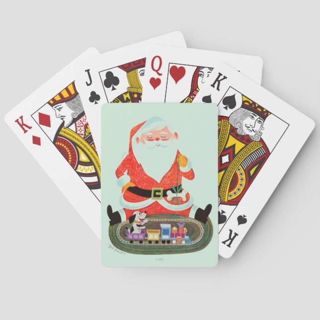 Santa with Train Spielkarten (Rückseite)