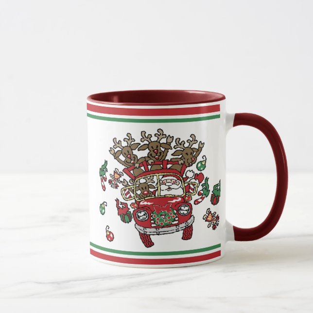 Santa Woody und sein Weihnachtsmann-Cartoon Tasse (Rechts)