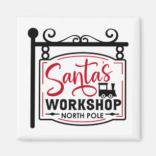 Santa-Workshop-Zeichen Magnet