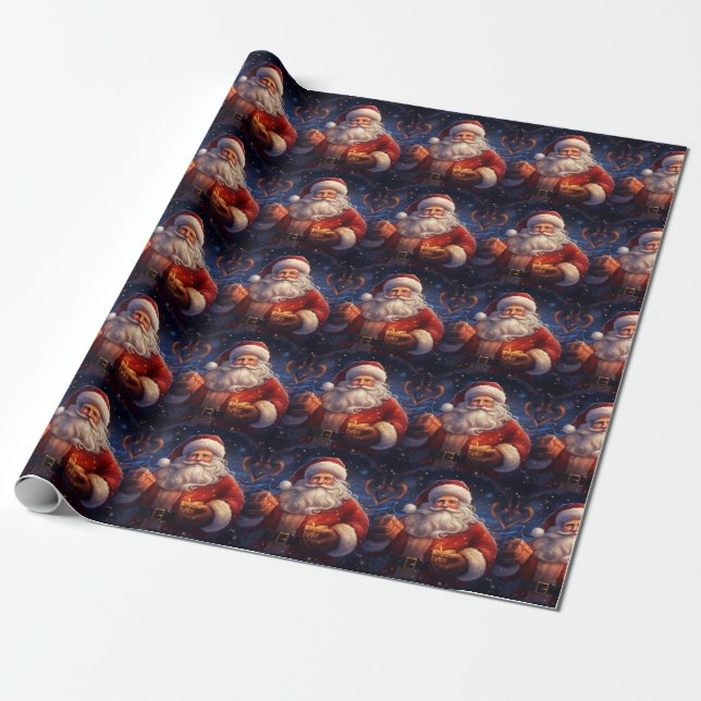 Santa Wrapping Paper Geschenkpapier (Ungerollt)