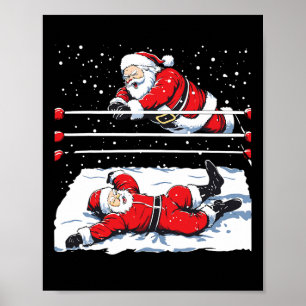 Santa Wrestling Liebhaber Wrestler Weihnachten Xma Poster