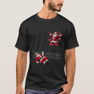 Santa Wrestling Weihnachten Wrestler Lustige Weihn T-Shirt
